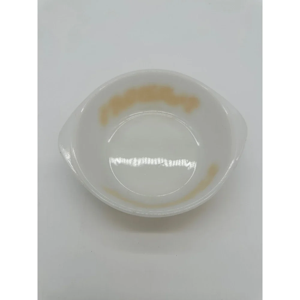 Glasbake Dish no lid vintage Daisy Sunflower Milk Glass White Yellow 2QT‎